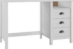 Työpöytä hill range 3 laatikolla 120x50x74cm täysi mänty