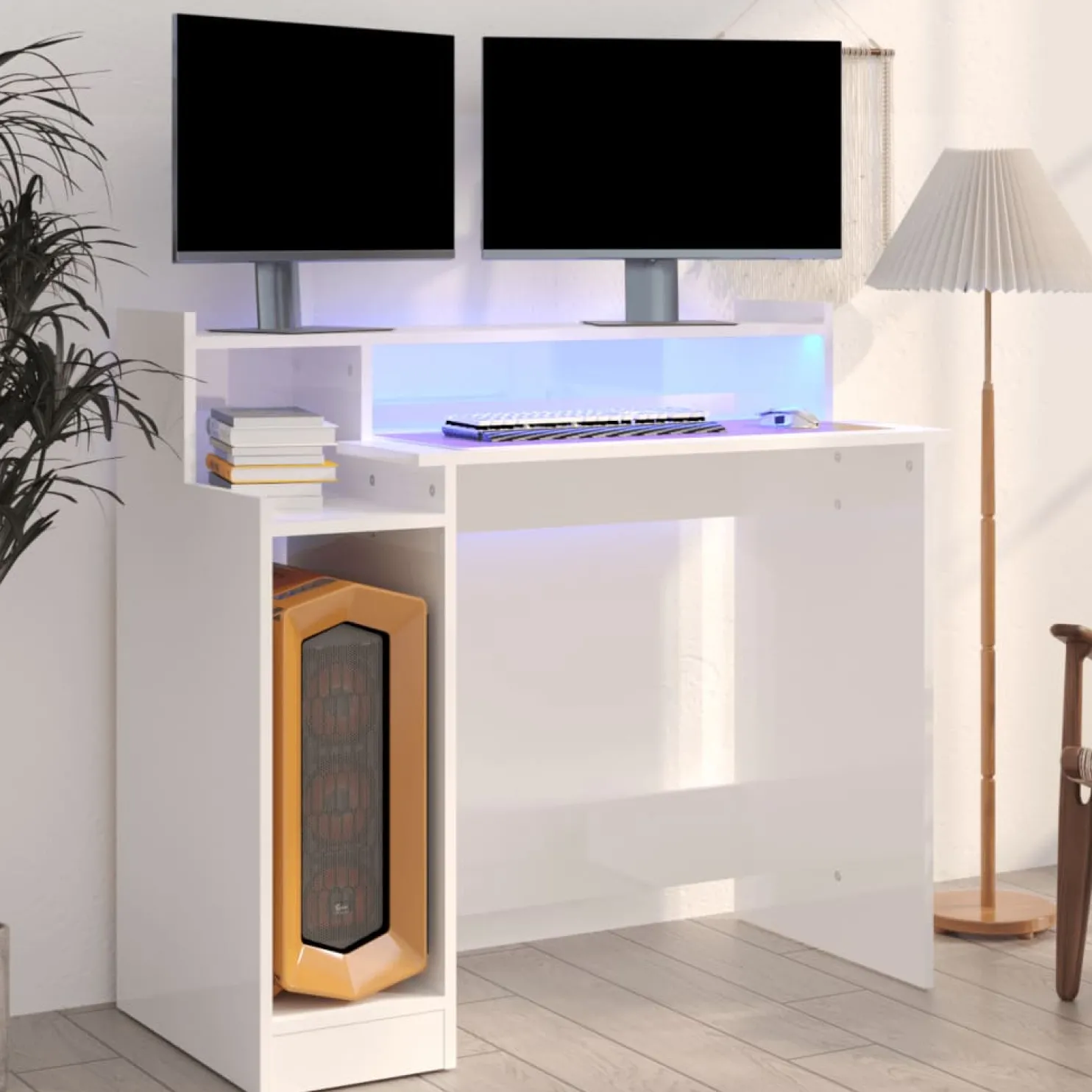 Työpöytä LED-valoilla 97x45x90cm, eri värejä
