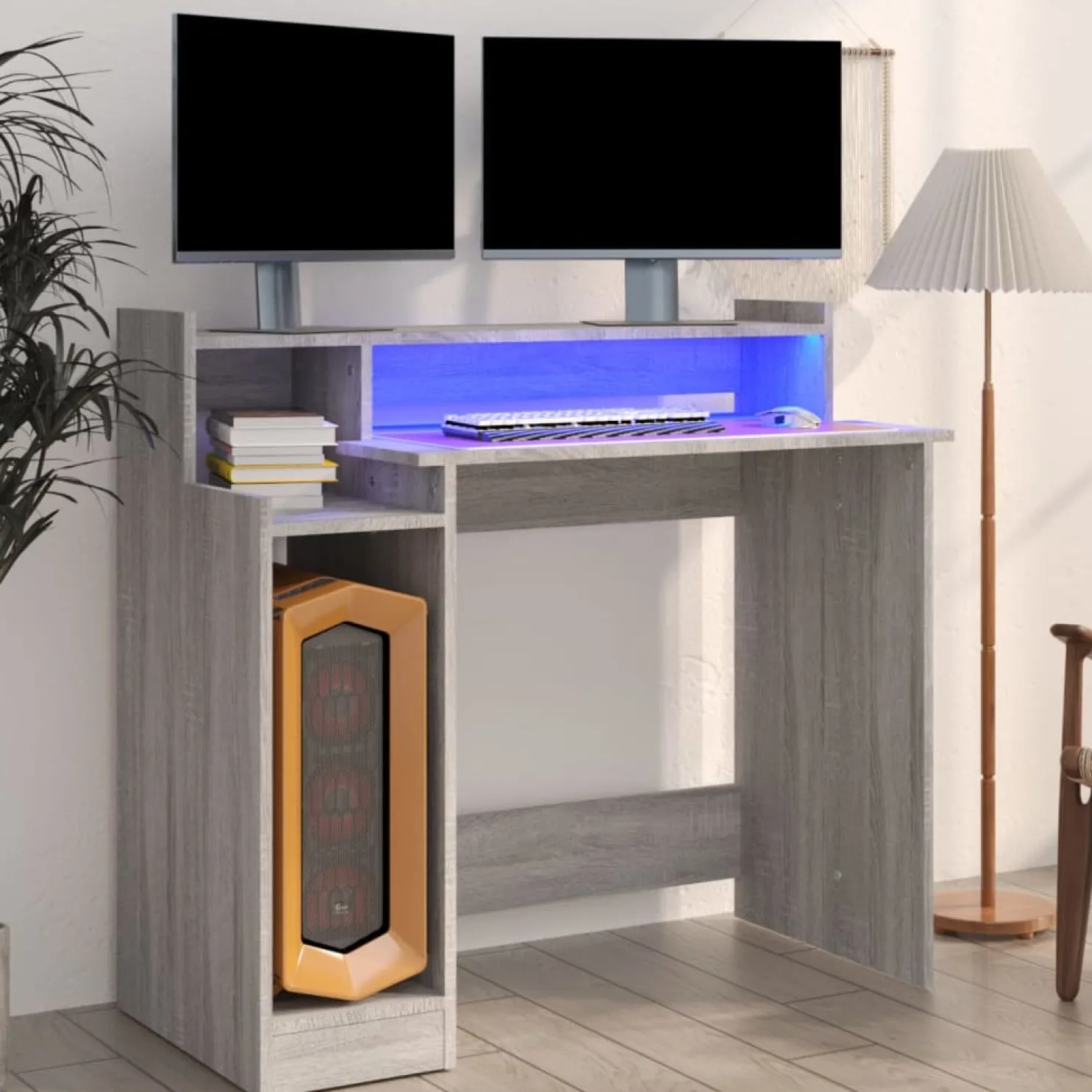 Työpöytä LED-valoilla 97x45x90cm, eri värejä