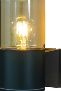 Ulkoseinävalaisin Aneta Lighting Lysekil, alas, musta/amber