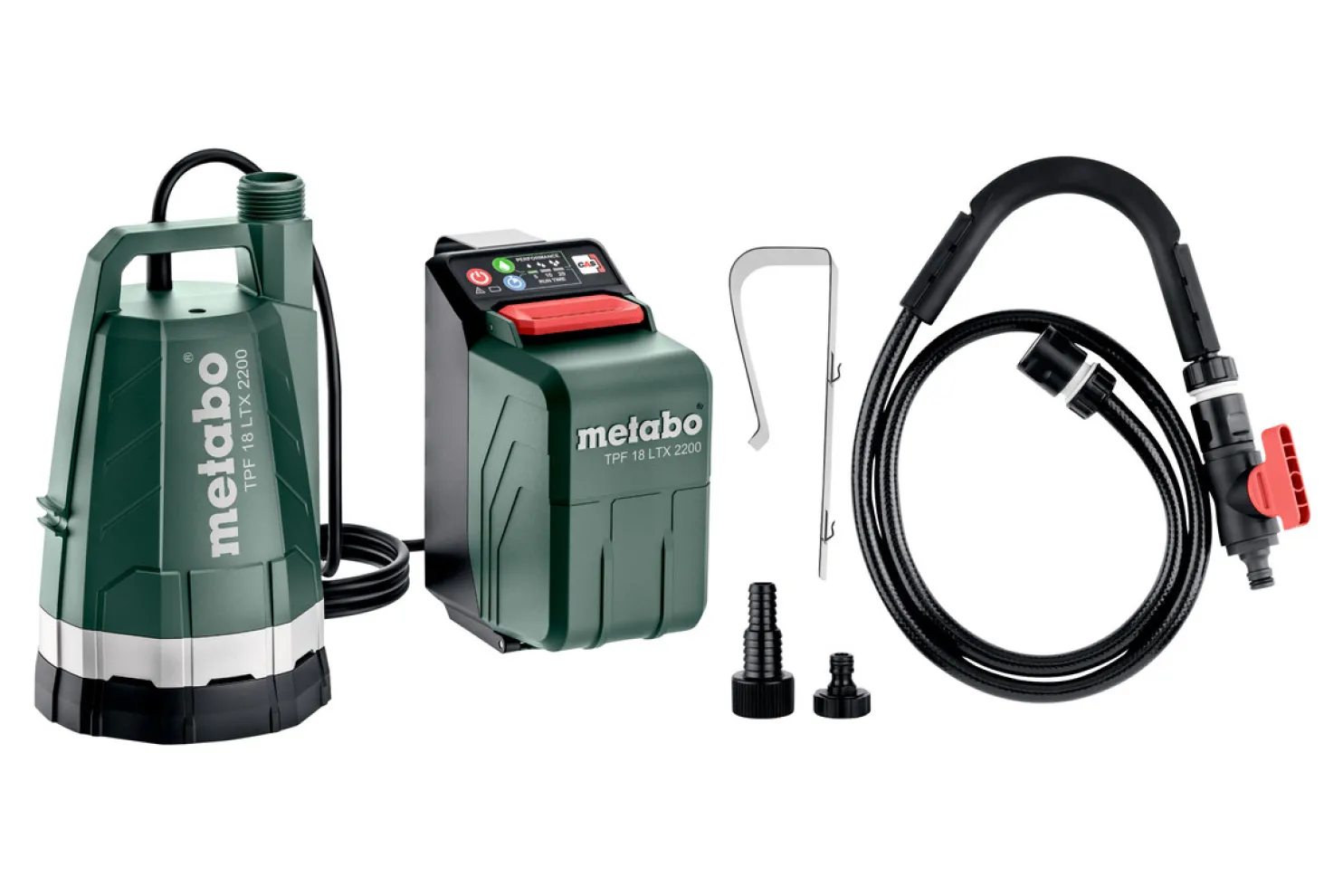 Uppopumppu Metabo TPF 18 LTX 2200 sadevesitynnyrille ilman akkua ja laturia