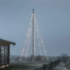 Valosarja lipputankoon Konstsmide, IP44, 500 x frostattu valettu LED, 6-7m lipputangot
