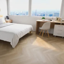 Vinyylilankku Check Floors Check One Herringbone 2074H Prenzlau Oak, vaaleanruskea, integroitu askeläänieriste